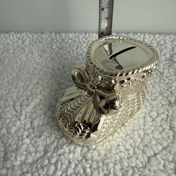Vintage Silver Plate Baby Shoe Bank | Tarnish-Resistant Keepsake | - Picture 4 of 10